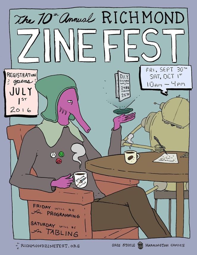 10th Annual Richmond Zine Fest poster