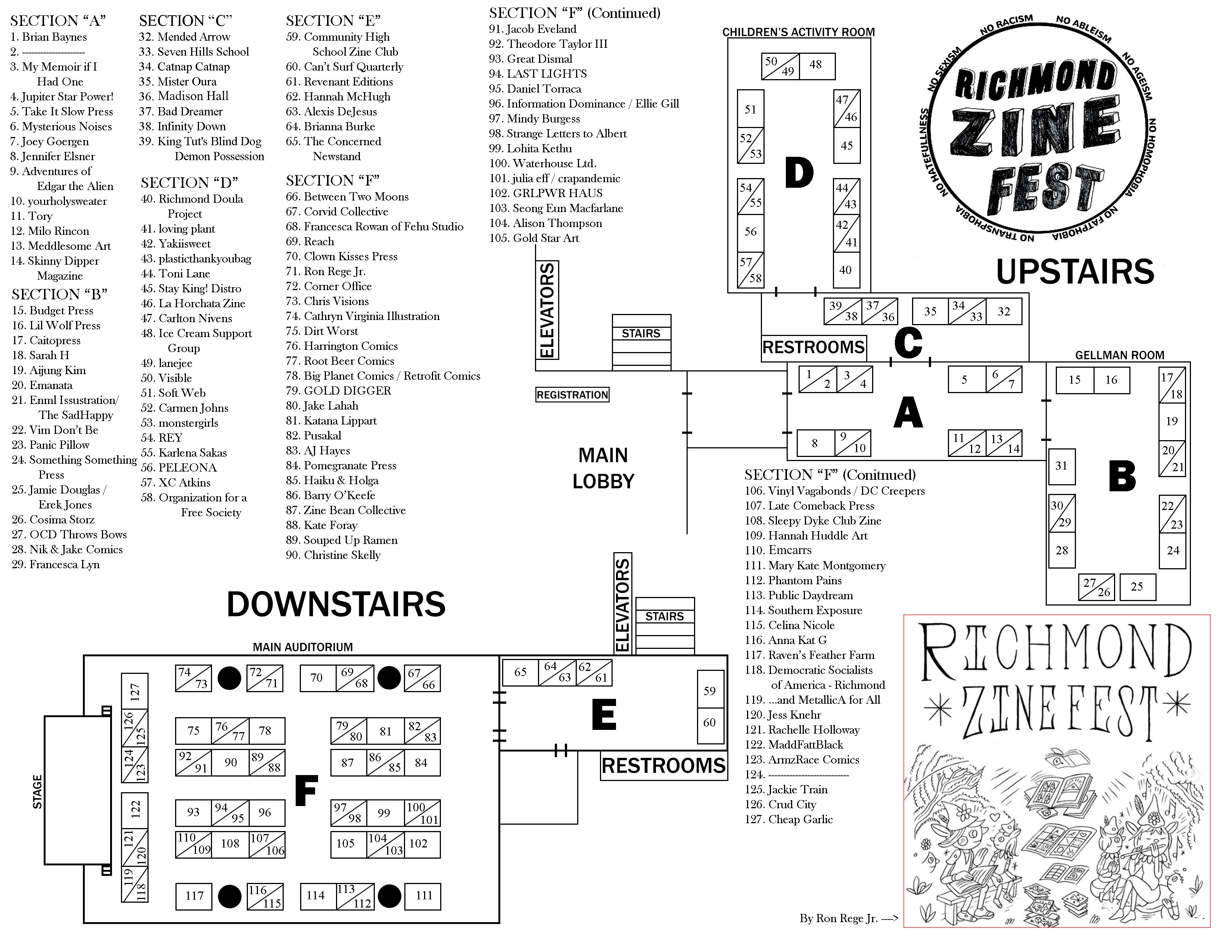 Zine Fest Layout for Program 2018